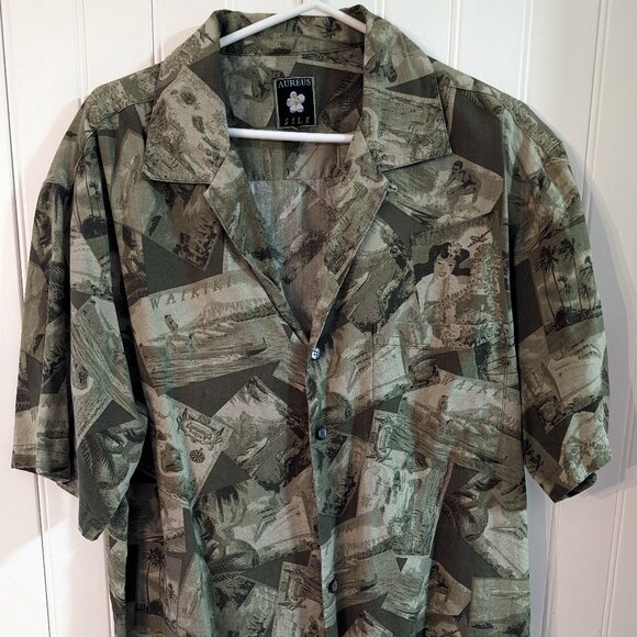 AUREUS SILK mens Hawaiian short sleeved - Picture 1 of 5